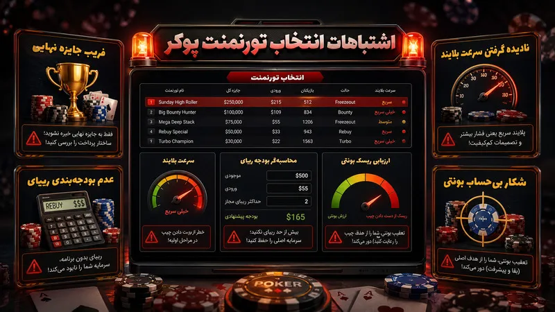 اشتباهات رایج هنگام انتخاب انواع تورنمنت پوکر