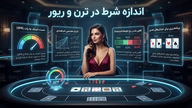اندازه شرط در پوکر در ترن و ریور